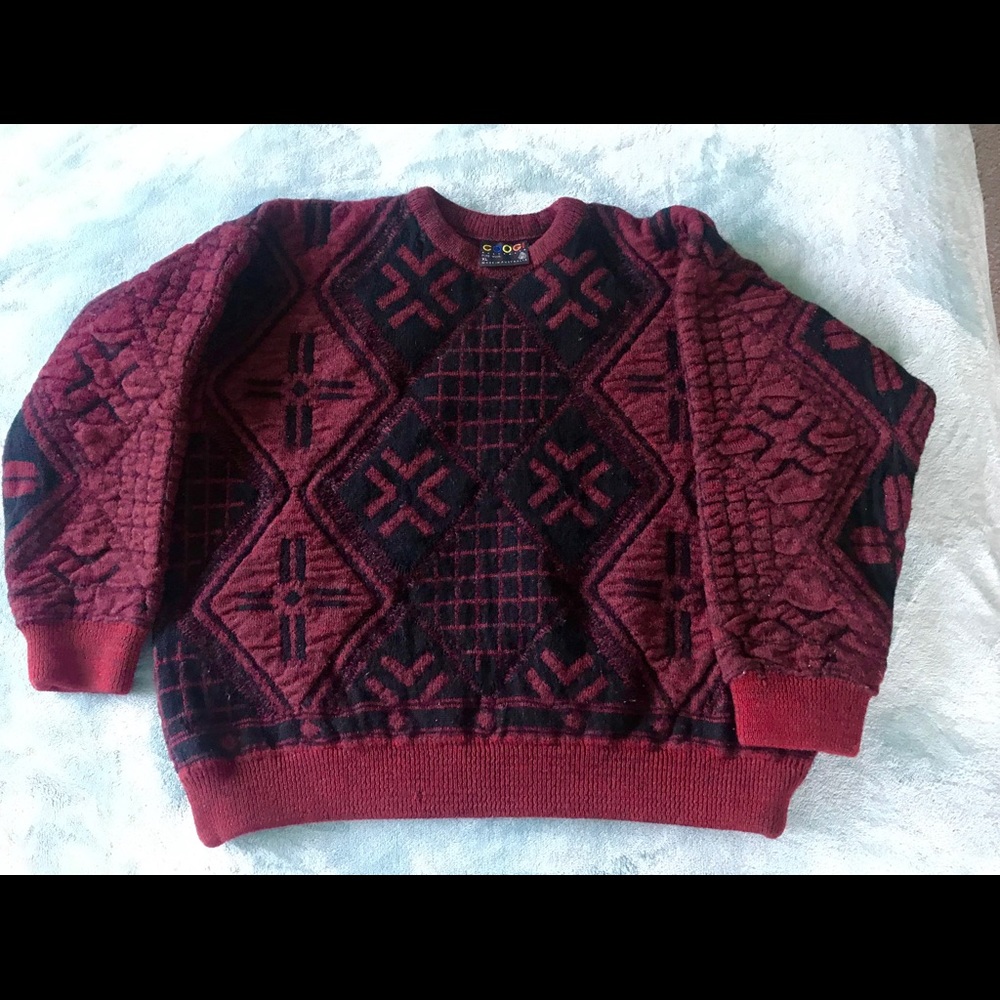 VINTAGE 90s Coogi XL authentic 100% wool sweater